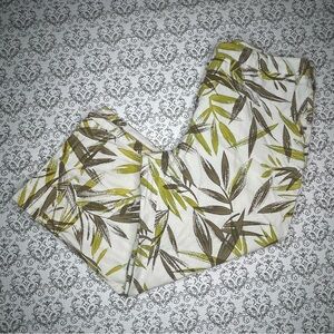 New York & Company City Stretch Cropped Bamboo Print Pants, 12